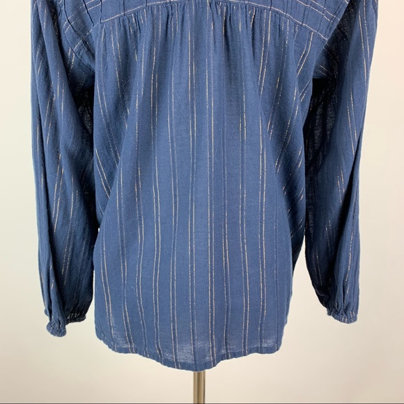 Anthropologie Maeve High Neck Peasant Striped Top Small - Picture 9 of 10